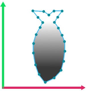 fish mesh outline with inner gradient